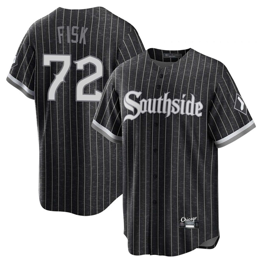 tocy C.White Sox #72 Carlton Fisk Player Black City Connect Home Game Stitched Jerseys