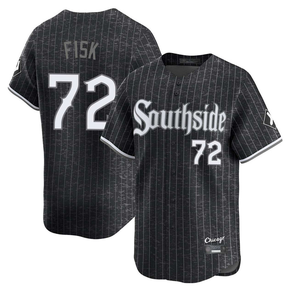tocy C.White Sox #72 Carlton Fisk Player Black City Connect Limited Home Stitched Jerseys