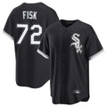 tocy C.White Sox #72 Carlton Fisk Player Black Home Game Stitched Jerseys
