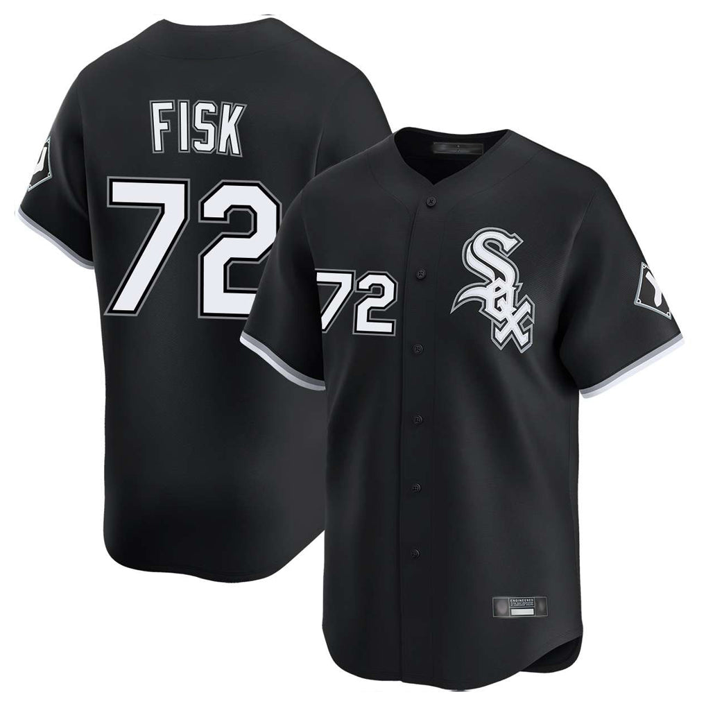 tocy C.White Sox #72 Carlton Fisk Player Black Limited Home Stitched Jerseys