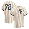 tocy C.White Sox #72 Carlton Fisk Player Cream Field of Dreams Home Game Stitched Jerseys