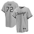 tocy C.White Sox #72 Carlton Fisk Player Gray Home Game Stitched Jerseys
