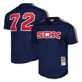 tocy C.White Sox #72 Carlton Fisk Player Navy Mitchell & Ness Cooperstown Collection Mesh Game Stitched Jerseys