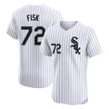 tocy C.White Sox #72 Carlton Fisk Player White Stripe Limited Elite Home Stitched Jerseys