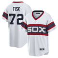 tocy C.White Sox #72 Carlton Fisk Player White T-shirt Home Game Stitched Jerseys