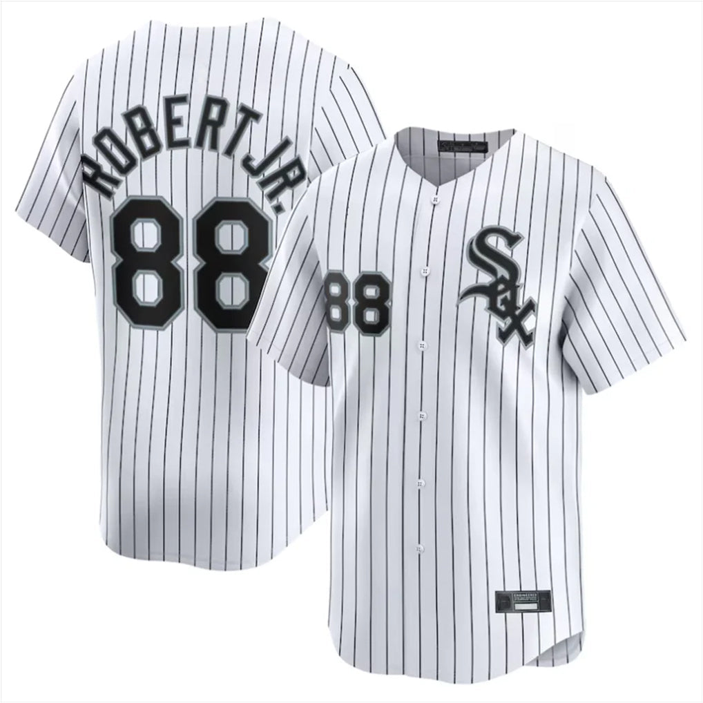 tocy C.White Sox #88 Luis Robert Jr Player White Stripe Limited Home Stitched Jerseys