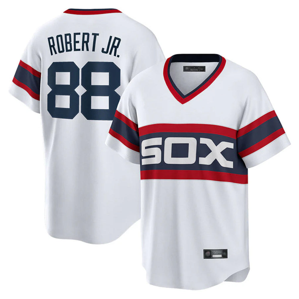 tocy C.White Sox #88 Luis Robert Jr Player White T-shirt Home Game Stitched Jerseys