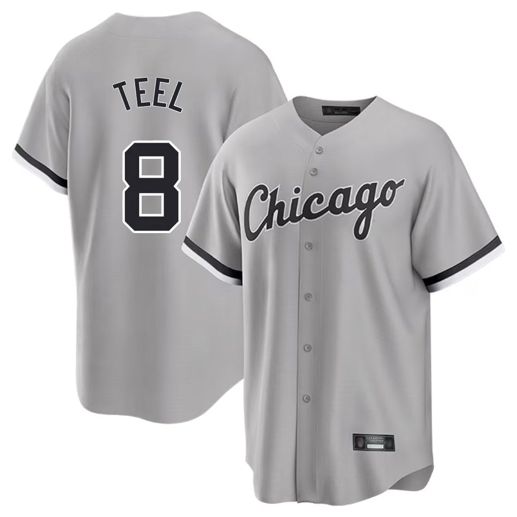 tocy C.White Sox #8 Kyle Teel Player Gray Home Game Stitched Jerseys