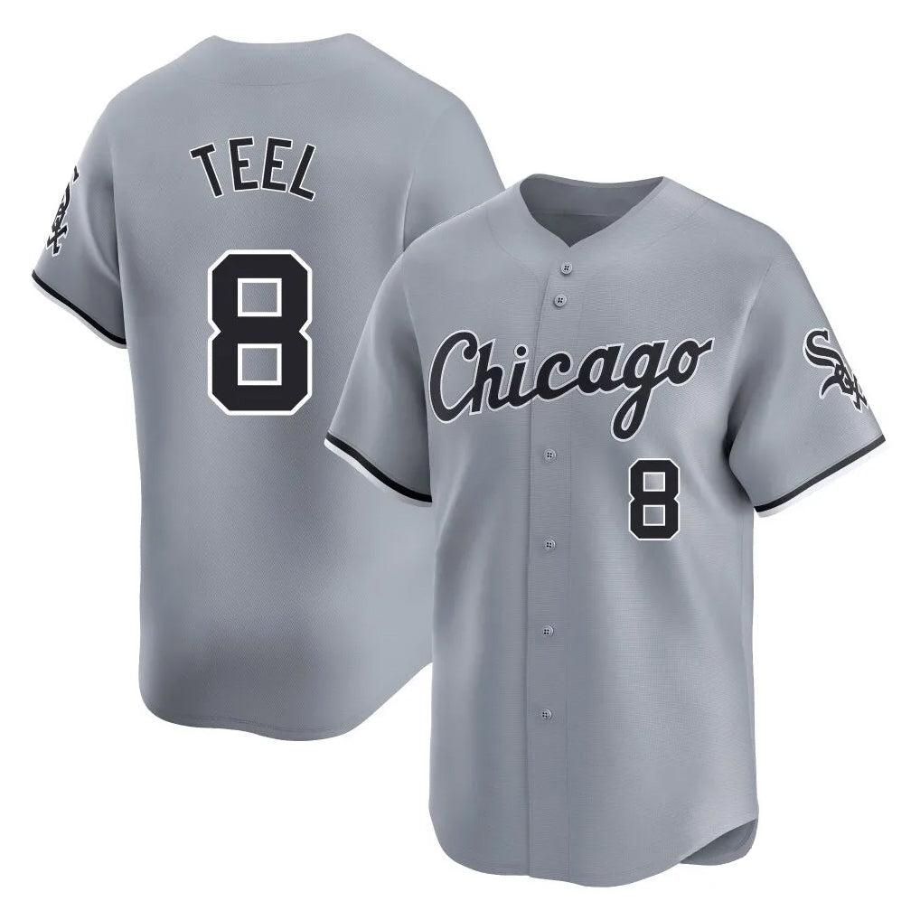 tocy C.White Sox #8 Kyle Teel Player Gray Road Limited Home Stitched Jerseys