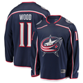 Tocy CB.Jackets #11 Miles Wood Navy Home Breakaway Jersey