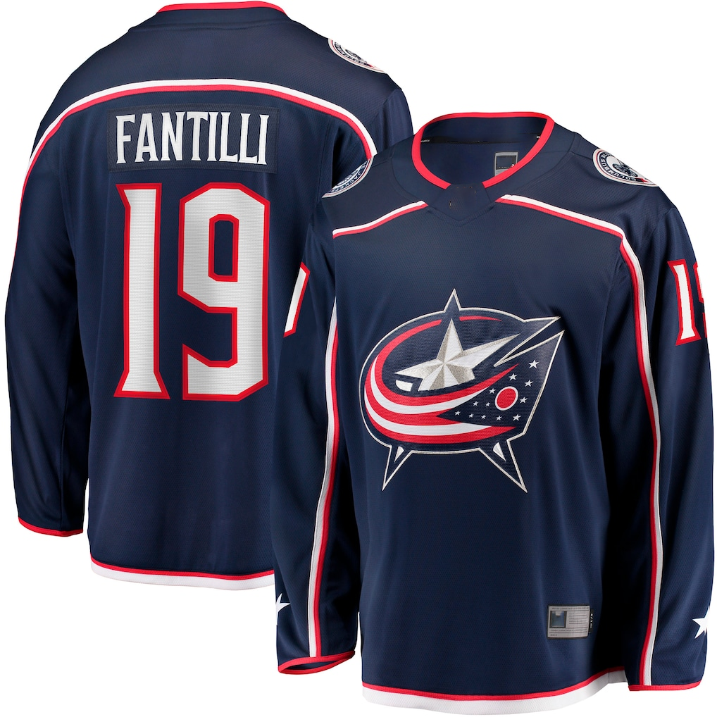 Tocy CB.Jackets #19 Adam Fantilli Navy Home Premier Breakaway Player Jersey