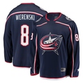 Tocy CB.Jackets #8 Zach Werenski Navy Breakaway Jersey