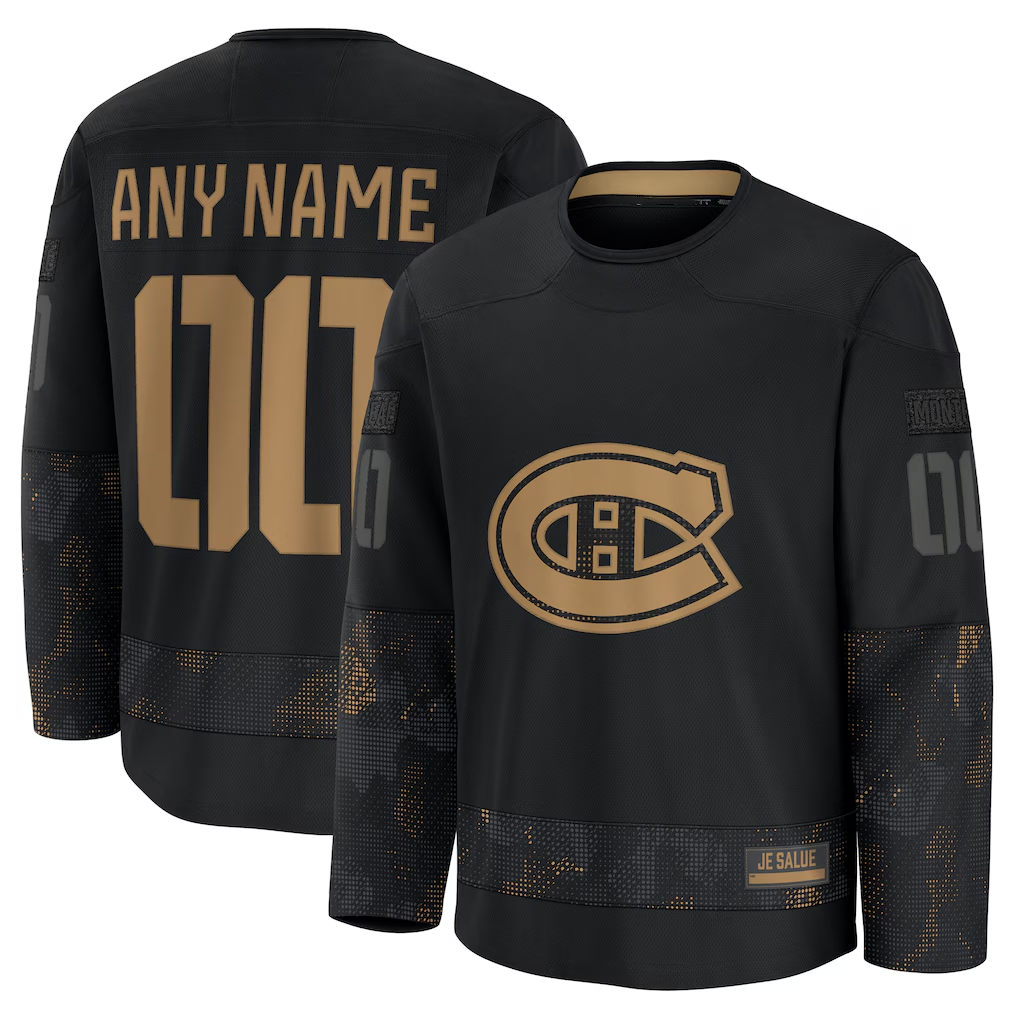 Tocy Custom M.Canadiens Black 2024 Military Appreciation Practice Jerseys