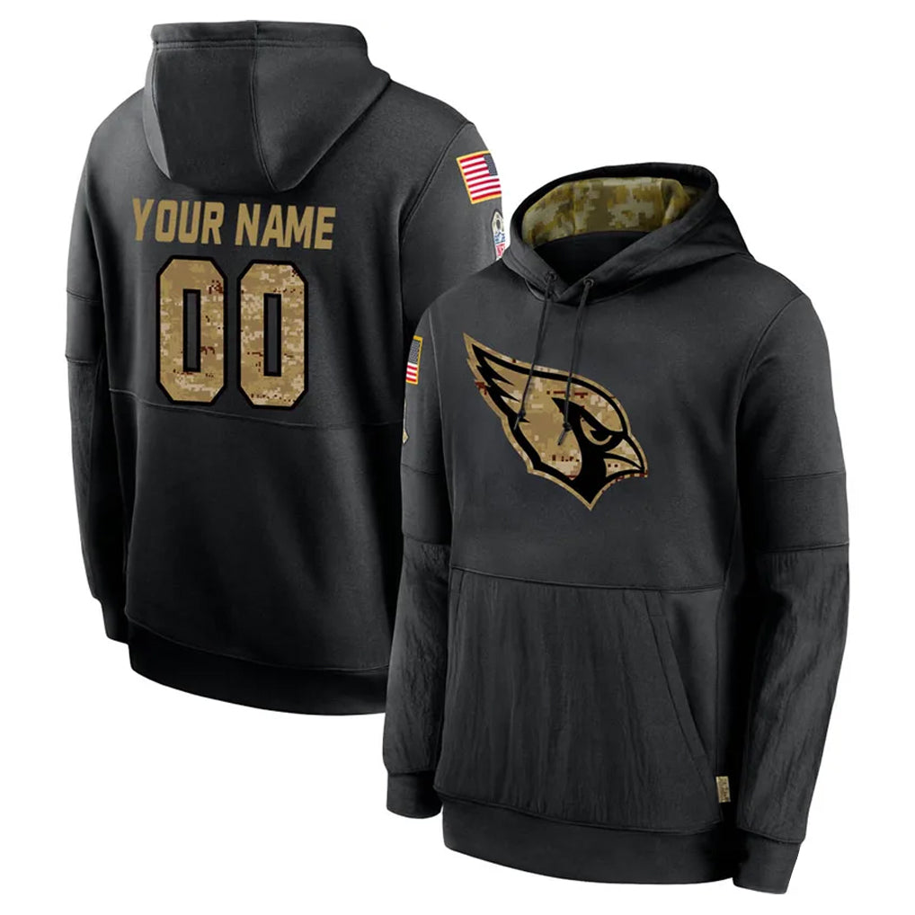 tocy Custom A.Cardinals Black Salute to Service Hoodies Any Name & Numbers Stitched Jerseys