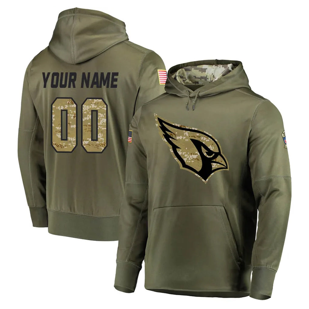 tocy Custom A.Cardinals Olive Salute to Service Limited Hoodie Any Name & Numbers Stitched Jerseys