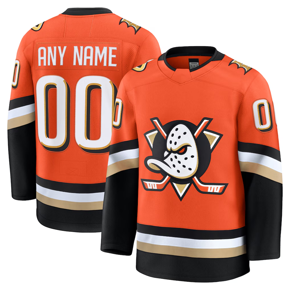 Tocy Custom A.Ducks Orange Home Authentic Pro Jerseys