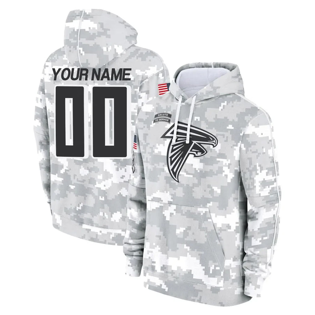 tocy Custom A.Falcons Arctic Camo Salute to Service Limited Hoodie Any Name & Numbers Stitched Jerseys