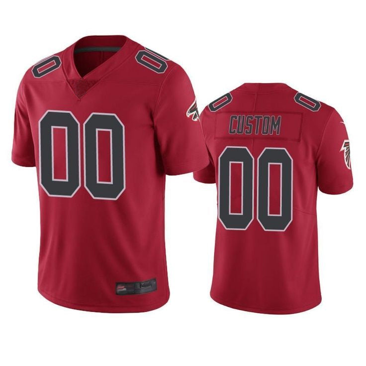 tocy Custom A.Falcons Red Color Rush Limited Stitched Jerseys
