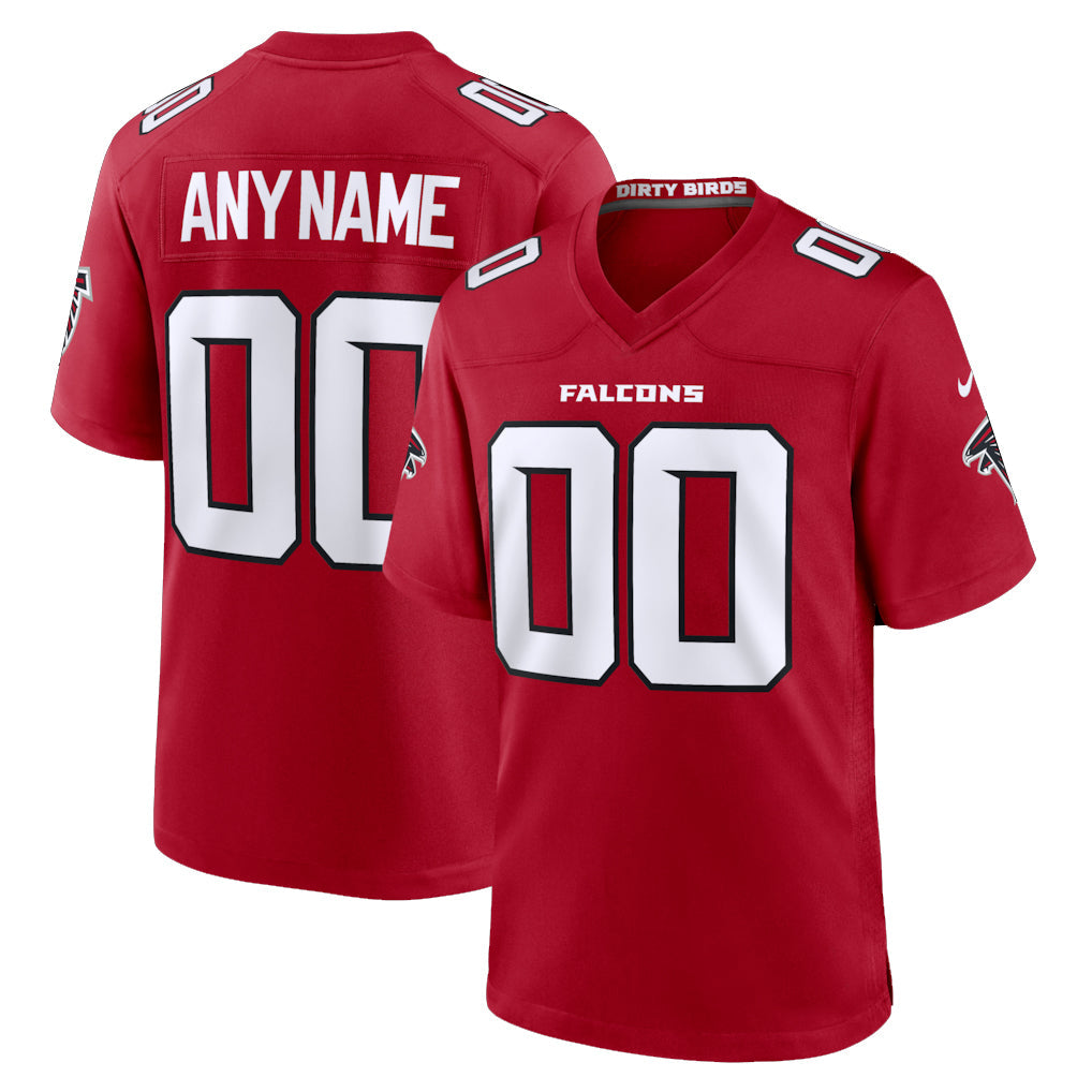 tocy Custom A.Falcons Red Replica Home Game Any Name & Numbers Stitched Jerseys