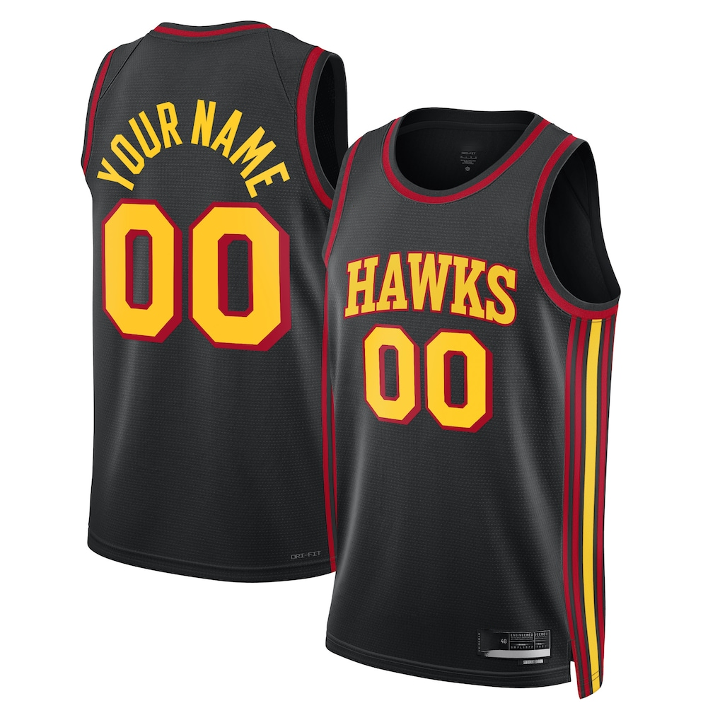 tocy Custom A.Hawks Black 2022-23 Swingman Jerseys - Statement Edition