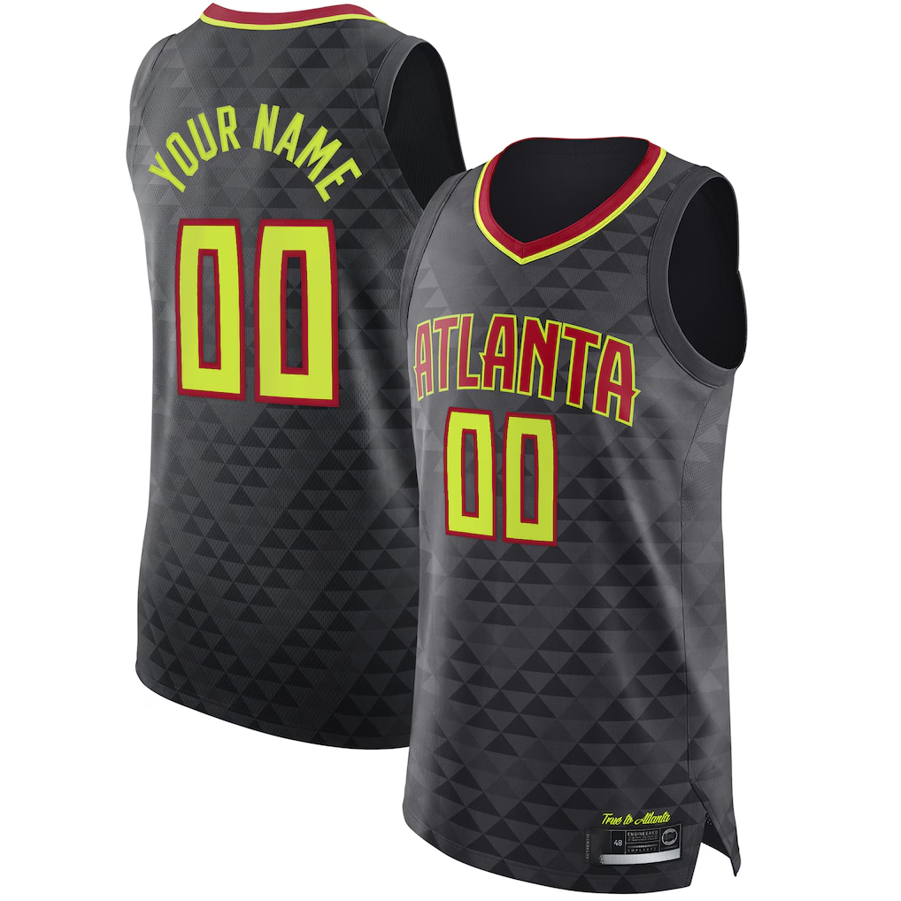 tocy Custom A.Hawks Black Authentic Jerseys - Icon Edition