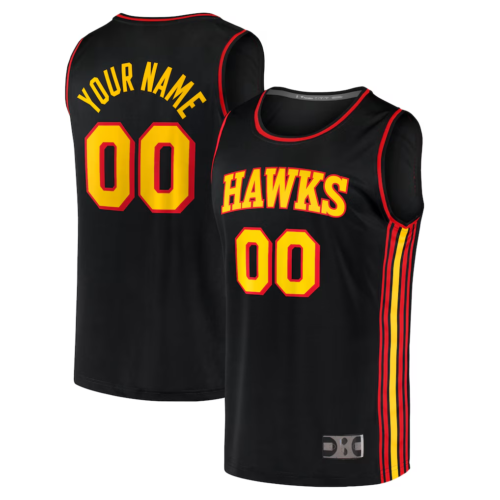 tocy Custom A.Hawks Black Fast Break Replica Jerseys - Statement Edition