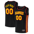 tocy Custom A.Hawks Black Fast Break Replica Jerseys - Statement Edition