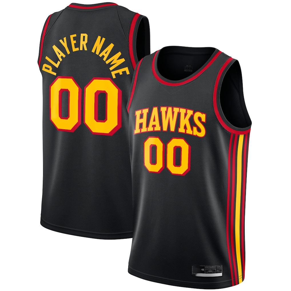 tocy Custom A.Hawks  Black Swingman Jerseys - Statement Edition