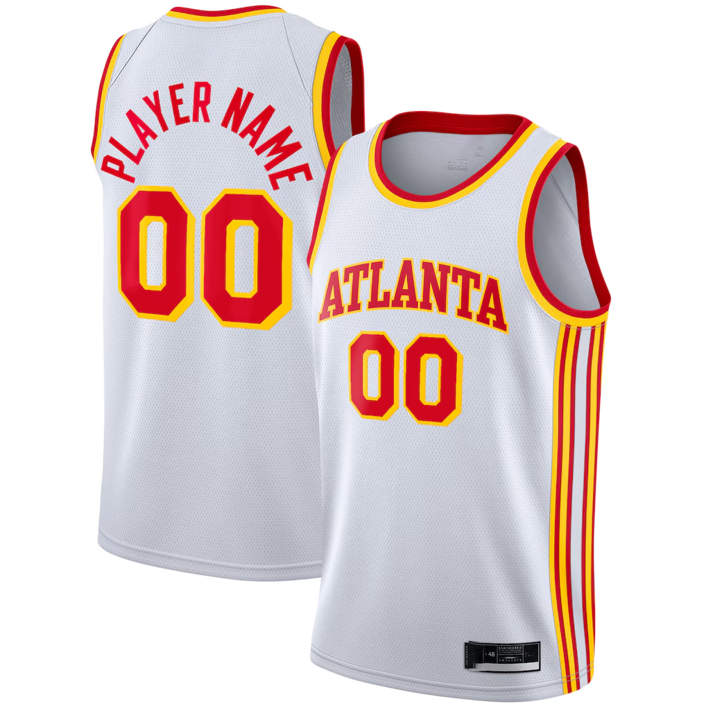 tocy Custom A.Hawks White 2020-21 Swingman Jerseys - Association Edition