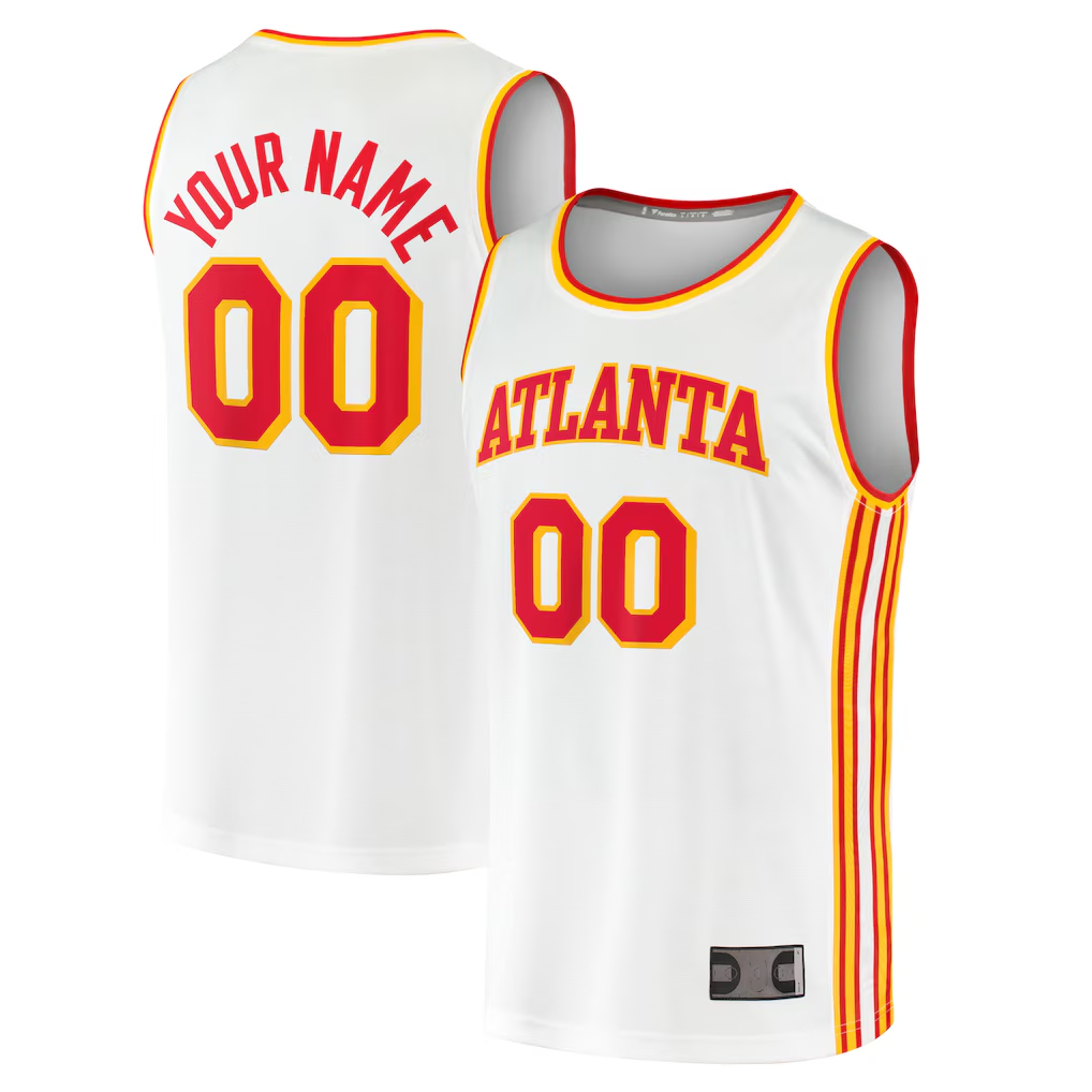 tocy Custom A.Hawks White Fast Break Replica Jerseys - Association Edition