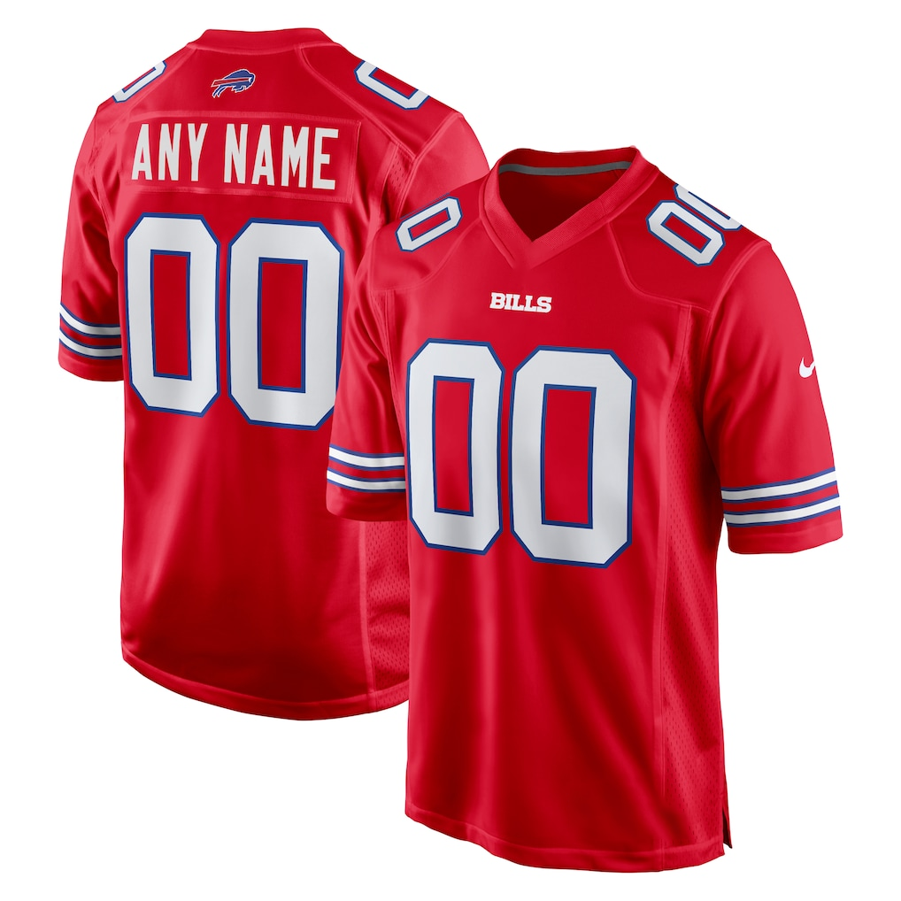 tocy Custom B.Bills Red Alternate Game Stitched Jerseys