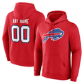 tocy Custom B.Bills Red Team Authentic Personalized Name & Number Hoodie Stitched Jerseys