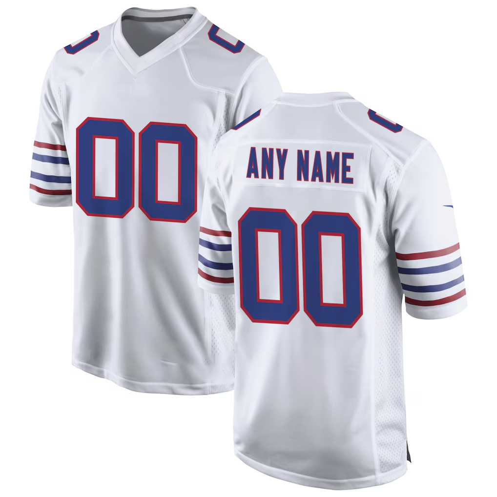 tocy Custom B.Bills White Alternate Game Stitched Jerseys