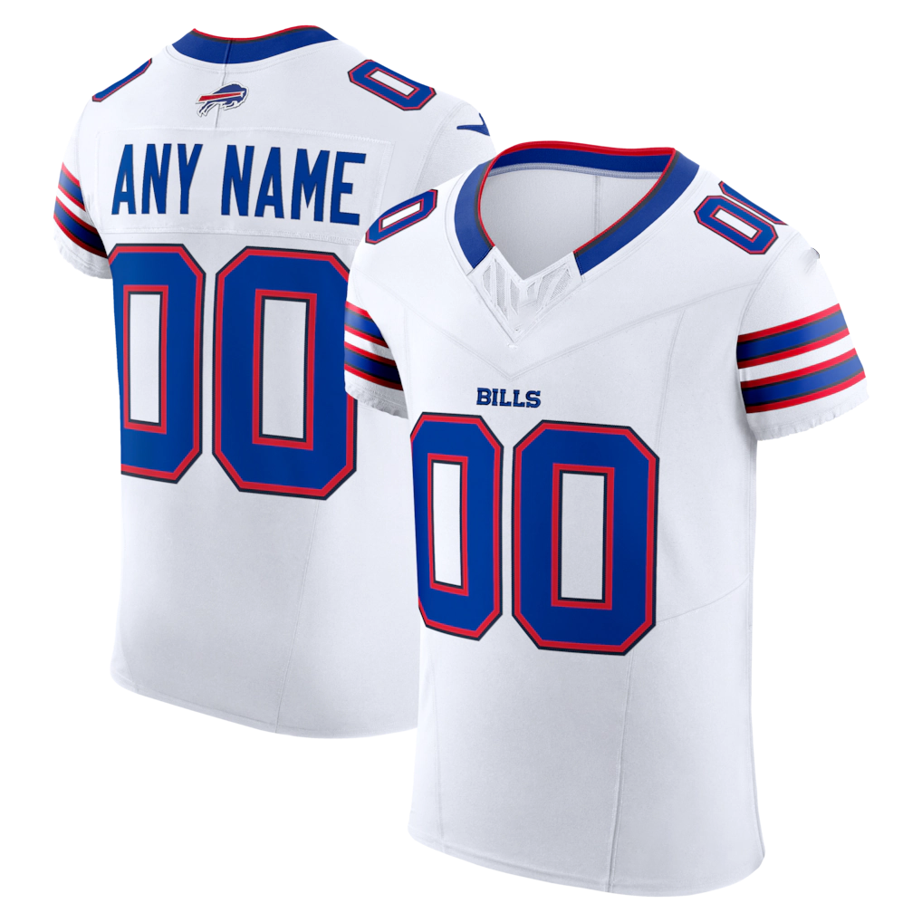 tocy Custom B.Bills White Vapor F.U.S.E. Elite Stitched Jerseys