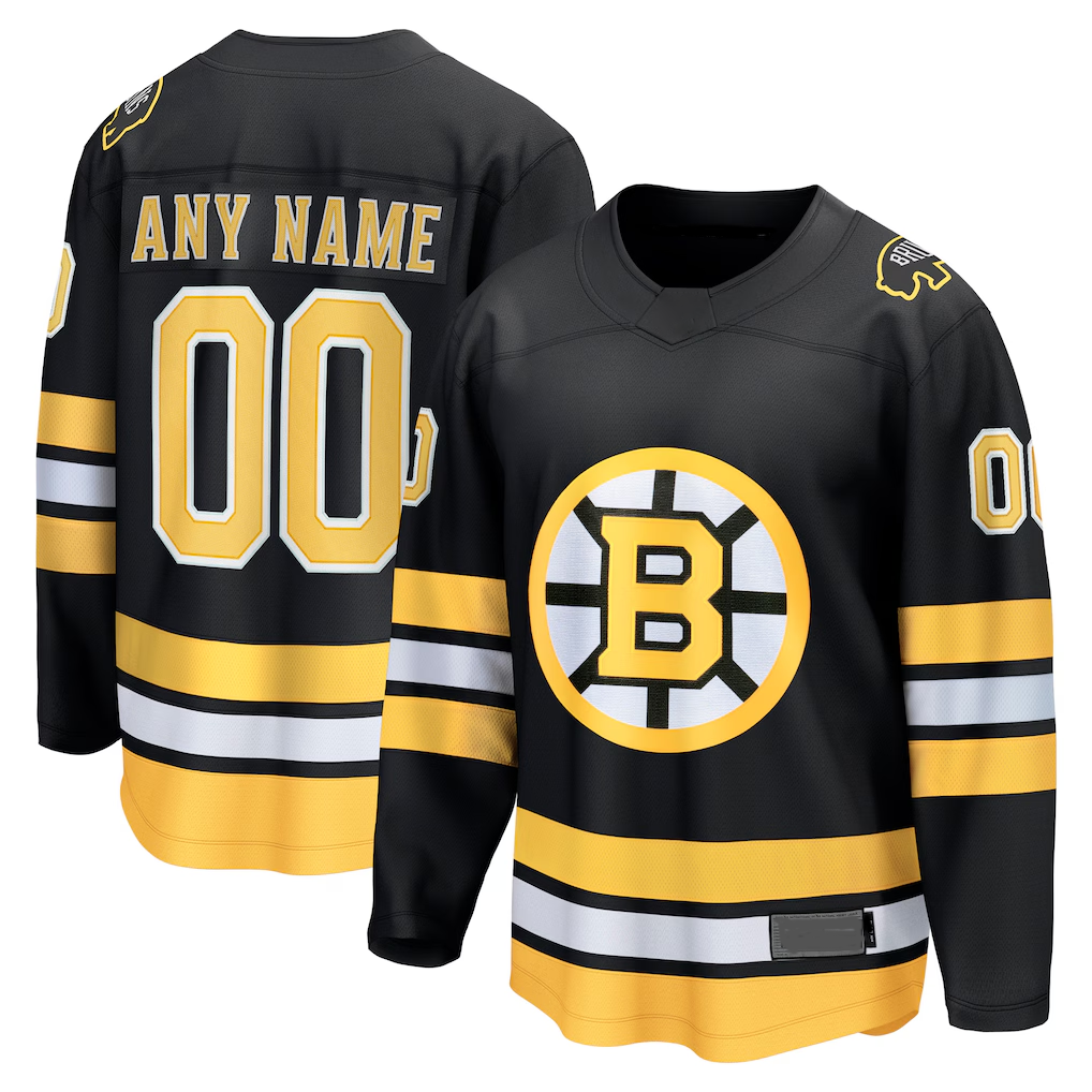 Tocy Custom B.Bruins Black Home Breakaway Stitched Jerseys