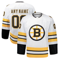 Tocy Custom B.Bruins White Away Authentic Pro Stitched Jerseys