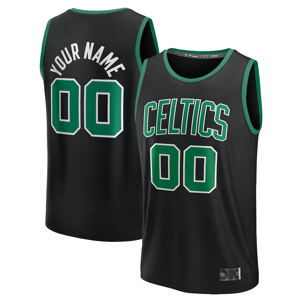 tocy Custom B.Celtics Black Fast Break Jerseys - Statement Edition