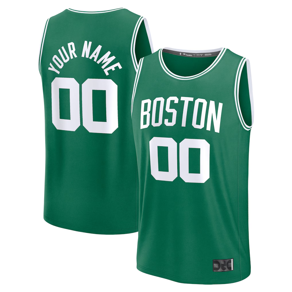 tocy Custom B.Celtics Fanatics Kelly Green Fast Break Stitched Jerseys - Icon Edition