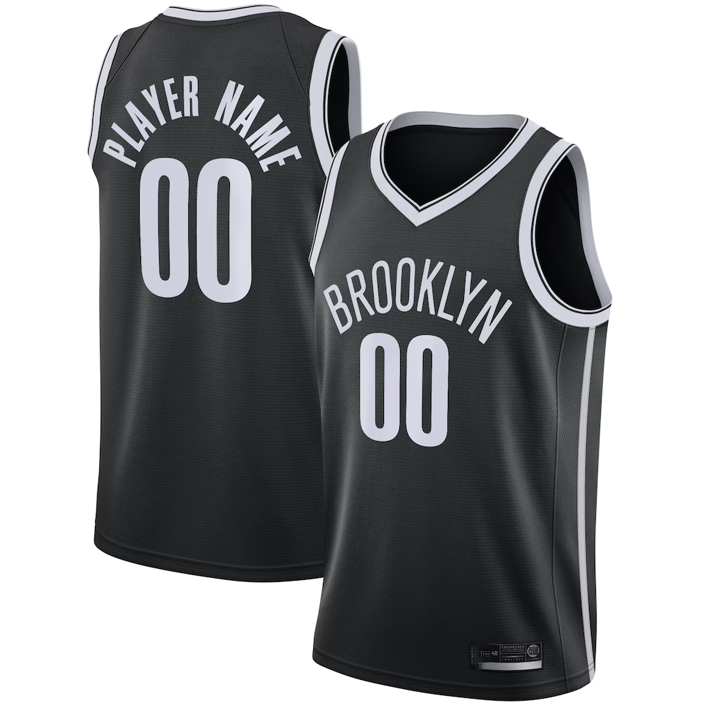 tocy Custom B.Nets Black 202021 Swingman Jerseys - Icon Edition