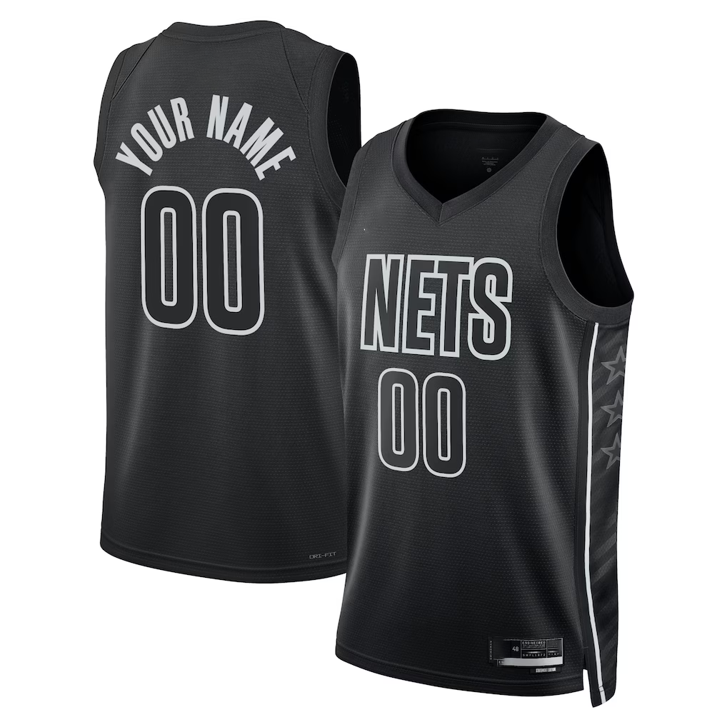 tocy Custom B.Nets Black 2022-23 Swingman Jerseys - Statement Edition