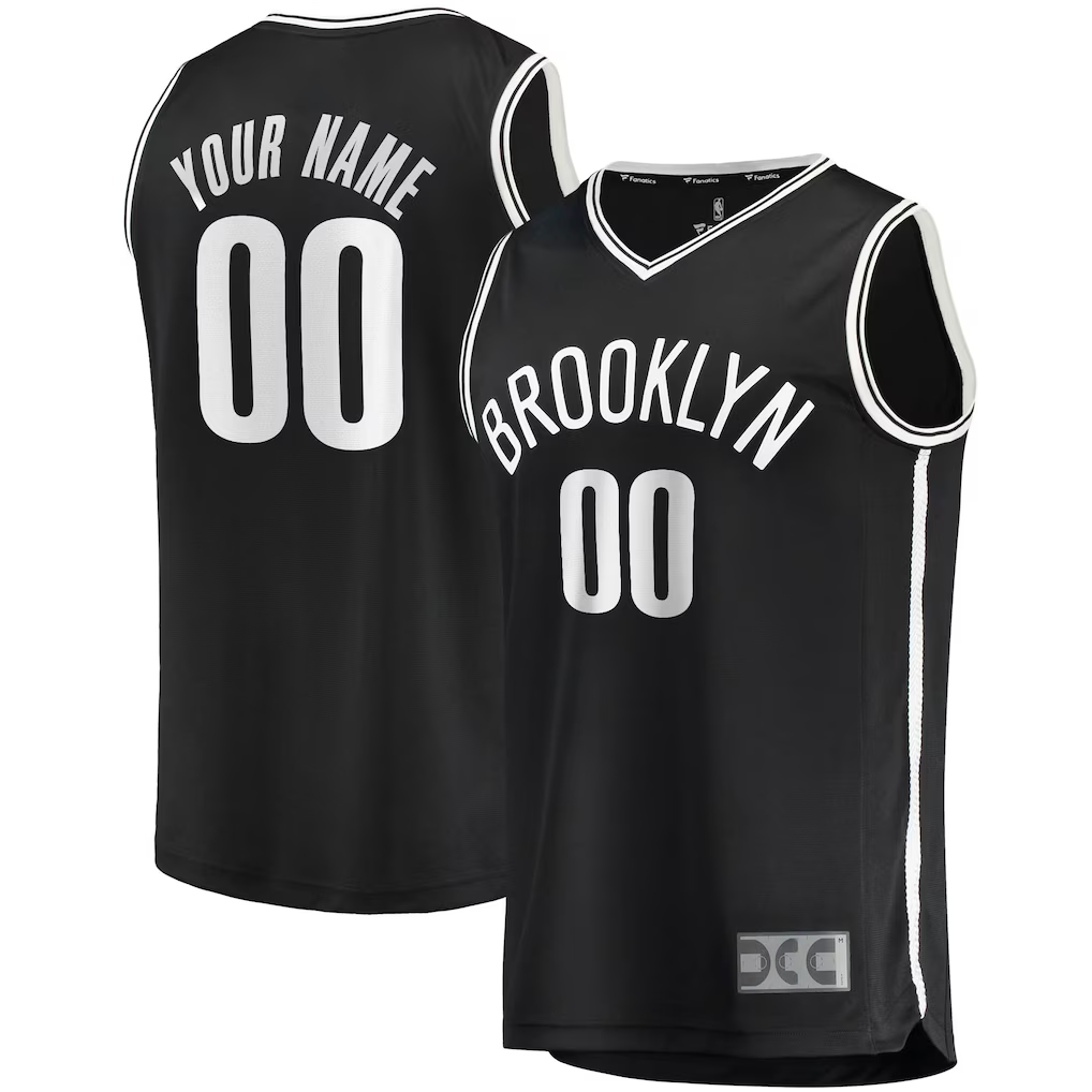 tocy Custom B.Nets Black Fast Break Replica Jerseys - Icon Edition