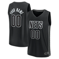 tocy Custom B.Nets Fanatics Black Fast Break Stitched Jerseys- Statement Edition