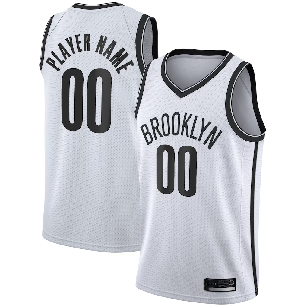 tocy Custom B.Nets White 2020-21 Swingman Jerseys - Association Edition