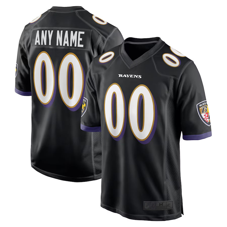 tocy Custom B.Ravens Black Home Game Stitched Jerseys