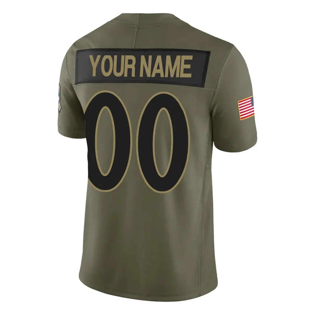 tocy Custom B.Ravens Olive Salute To Service Limited Home Game Any Name & Numbers Stitched Jerseys