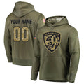 tocy Custom B.Ravens Olive Salute to Service Pullover Hoodie Any Name & Numbers Stitched Jerseys