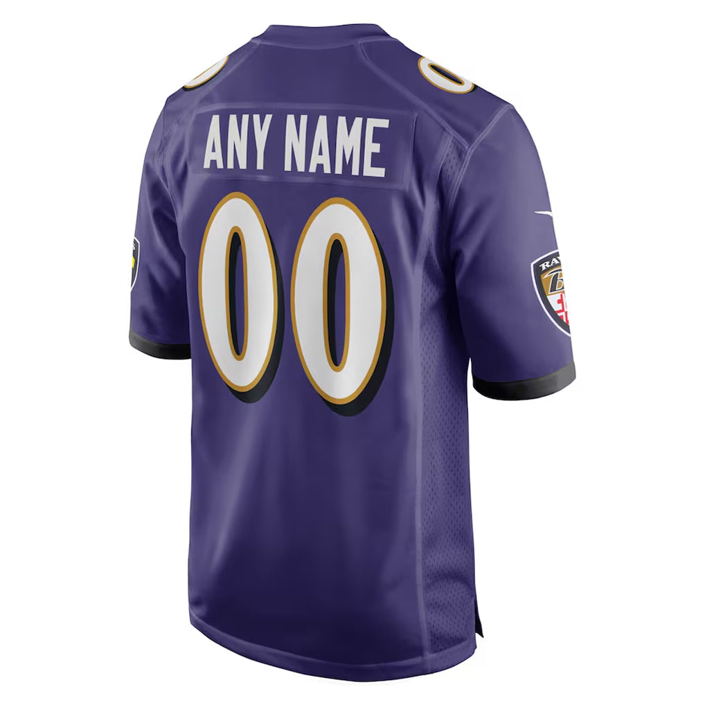 tocy Custom B.Ravens Purple Alternate Home Game Any Name & Numbers Stitched Jerseys