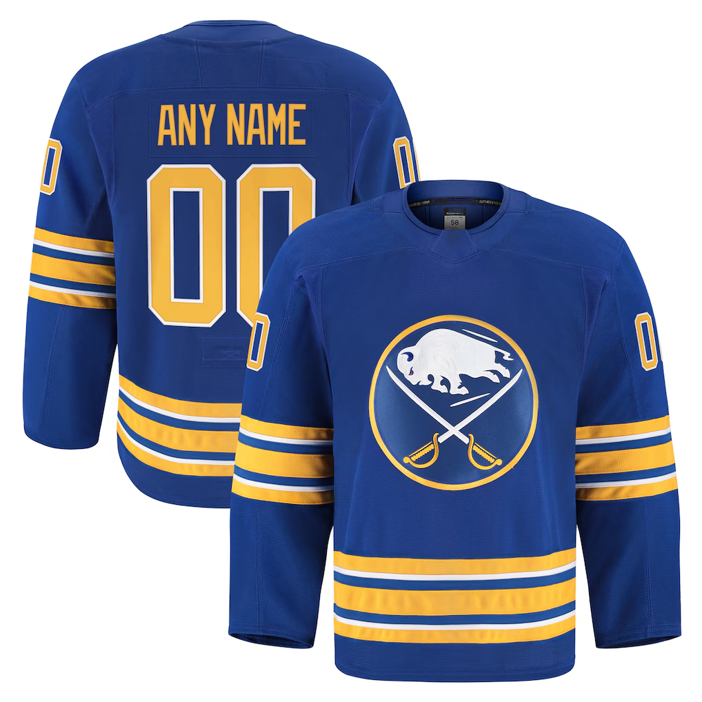 Tocy Custom B.Sabres Royal Home Authentic Pro Stitched Jerseys