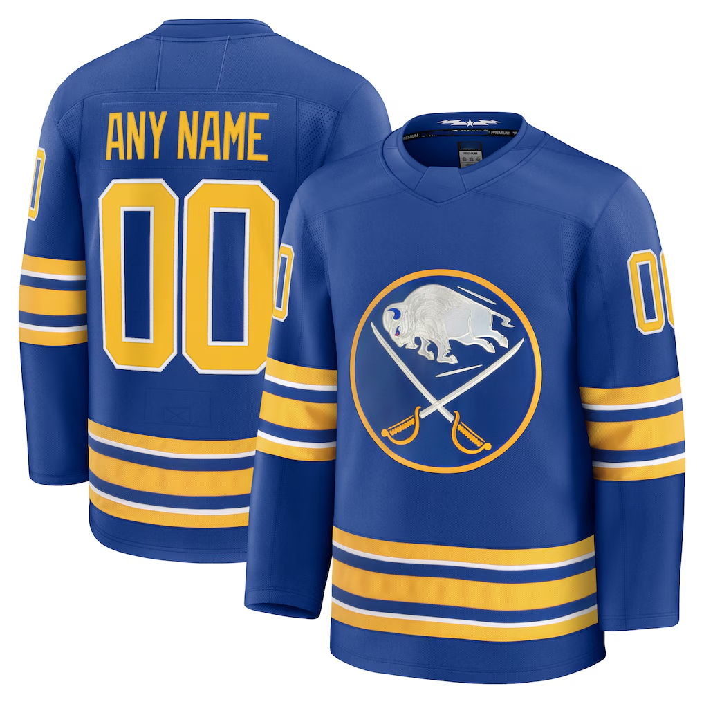 Tocy Custom B.Sabres Royal Home Premium Stitched Jerseys