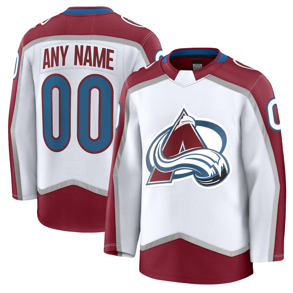 Tocy Custom C.Avalanche White Away Premium Jerseys